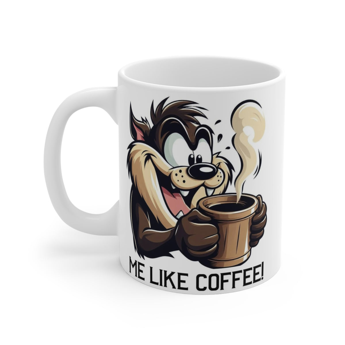 Me Like Coffee! 11oz Ceramic Mug – Funny Cartoon Coffee Lover Design