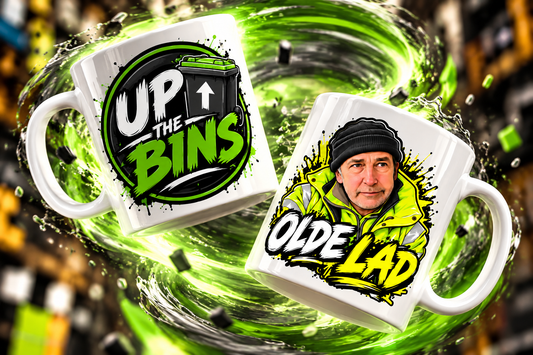 Up The Bins x Olde Lad – Official Style Mug | Bin Lorry Bangers Collection