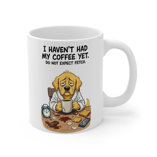Sleepy Golden Retriever Coffee Mug – Funny “I Haven’t Had My Coffee Yet” 11oz Ceramic Cup