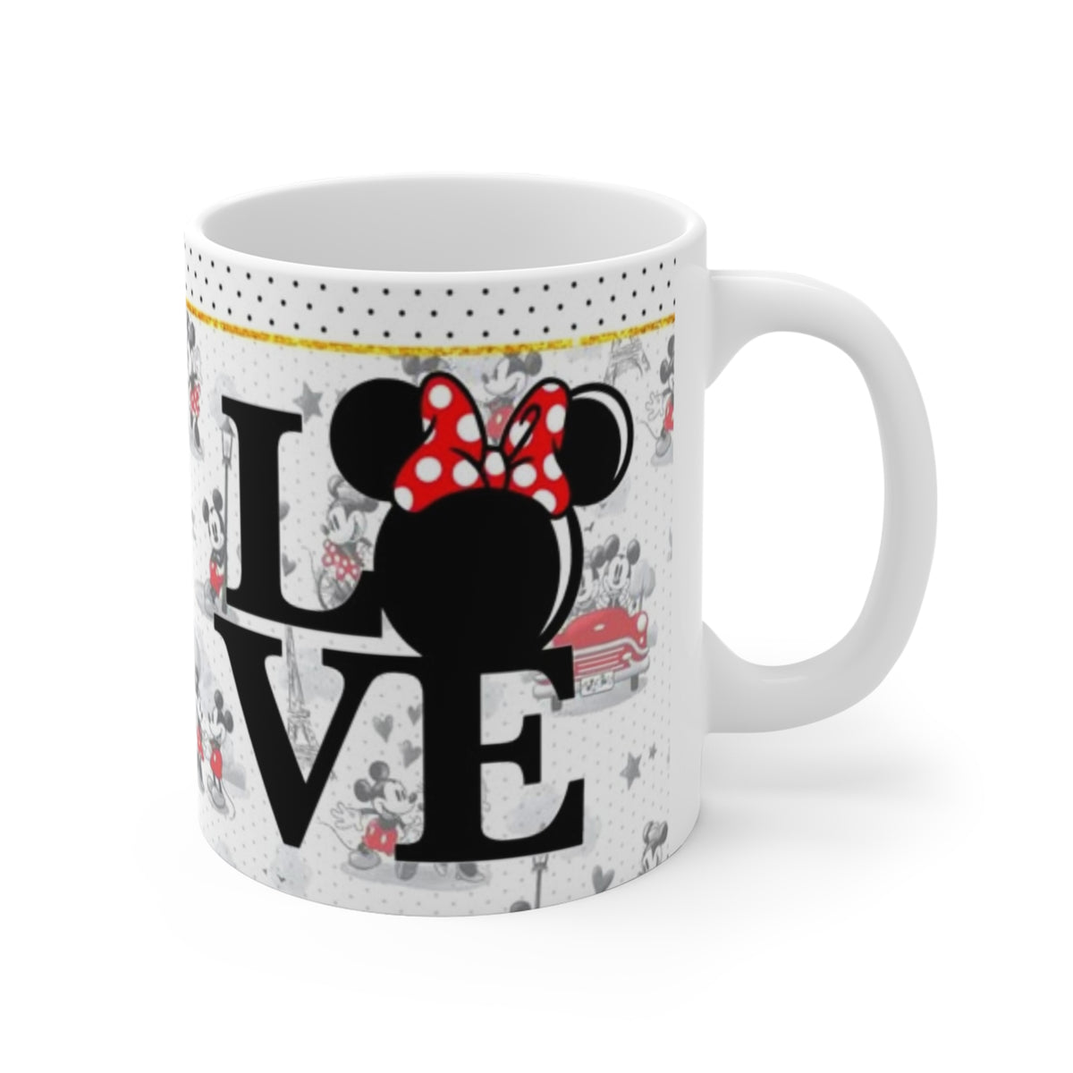 Classic Cartoon Couple Kissing Mug | Love Coffee Mug 11oz