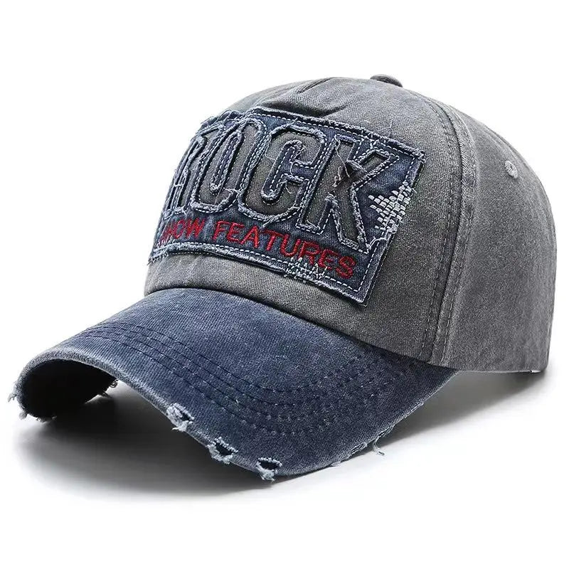 High-Quality "ROCK" Embroidery Cotton Baseball Cap | Unisex Snapback Sun Hat