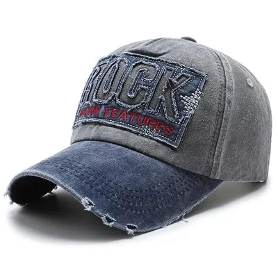 High-Quality "ROCK" Embroidery Cotton Baseball Cap | Unisex Snapback Sun Hat