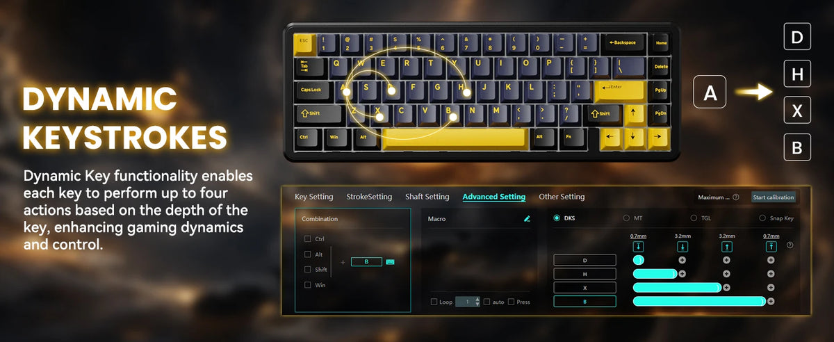 ATTACK SHARK X65 HE Wired 65% Mechanical Gaming Keyboard – Magnetic Hall Effect Switch, Hot-Swap, RGB Backlit