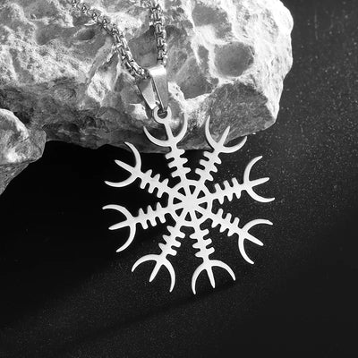 Norse Mythology Viking Rune Snowflake Pendant Necklace