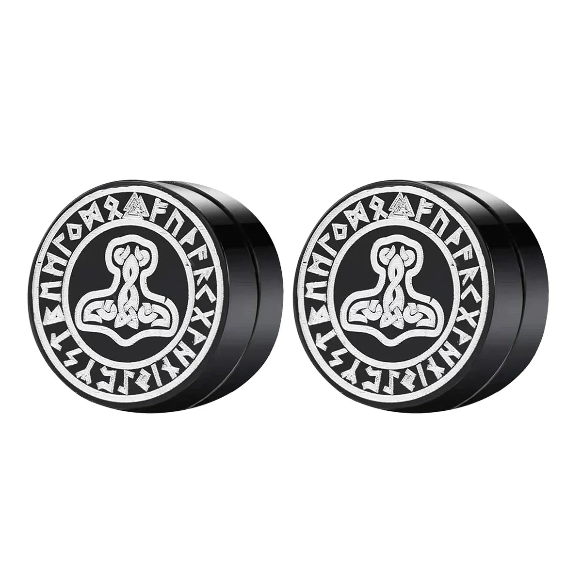 VIKING MAGNETIC EARRINGS ⚔️ No-Pierce Stainless Steel - Gothic Punk Jewelry for Men