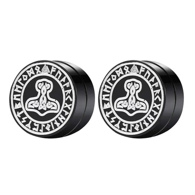 VIKING MAGNETIC EARRINGS ⚔️ No-Pierce Stainless Steel - Gothic Punk Jewelry for Men