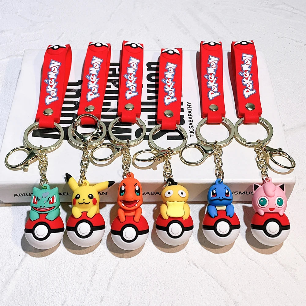 Pokémon Keychain 2025 – Pikachu, Psyduck, Gengar & More Cartoon Figures 🎒✨