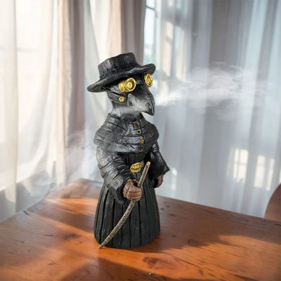 Plague Doctor Incense Burner – Mini Crow Statue