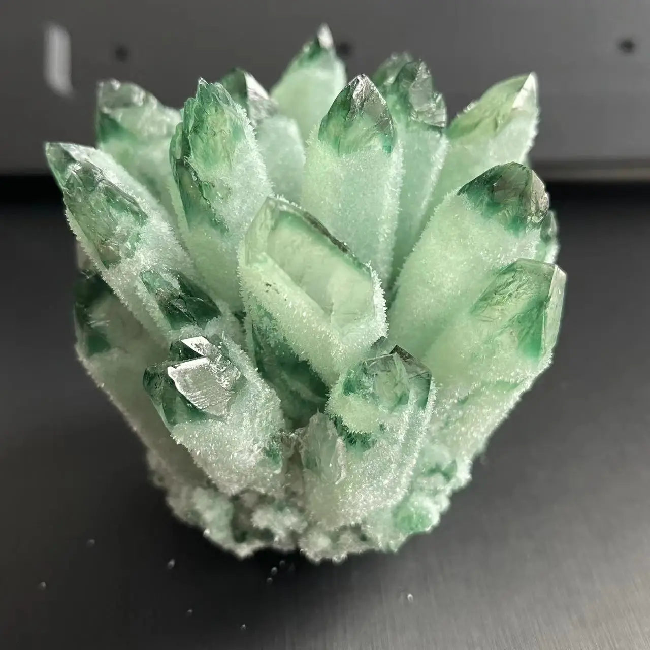 Natural Green Quartz Cluster – Reiki Energy Stone & Decor