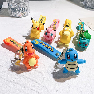 Pokémon Keychain 2025 – Pikachu, Psyduck, Gengar & More Cartoon Figures 🎒✨