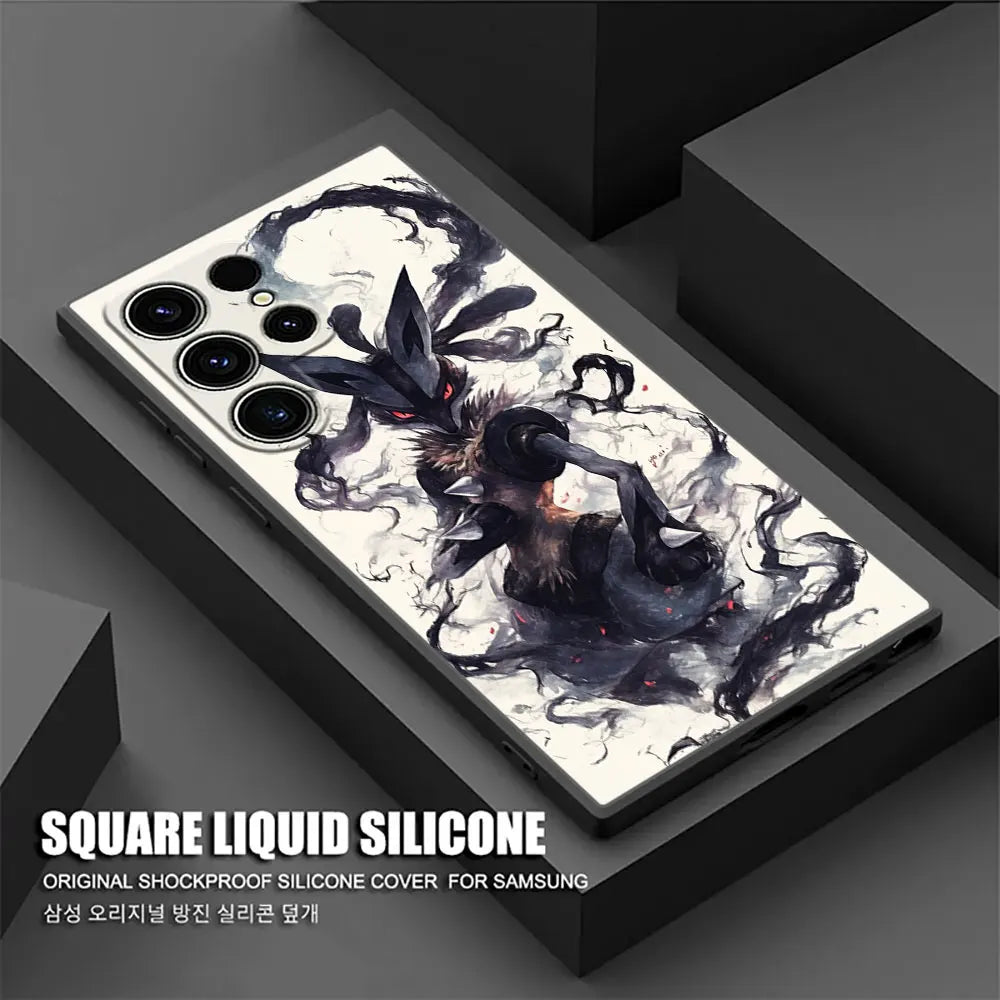 Vines Ultra Case - Gengar & Lucario for Samsung Galaxy S25/S24/S23/S22/S21 FE/S20/S10 Plus 5G Black Pokémon Shadows Protective Cover