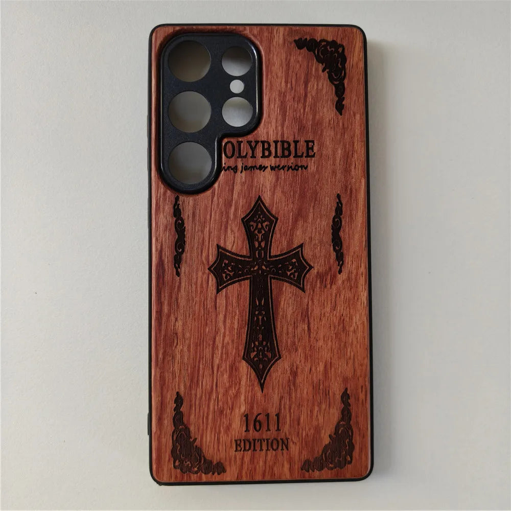 Real Wood Shockproof Phone Case for Samsung S25 Ultra/Plus