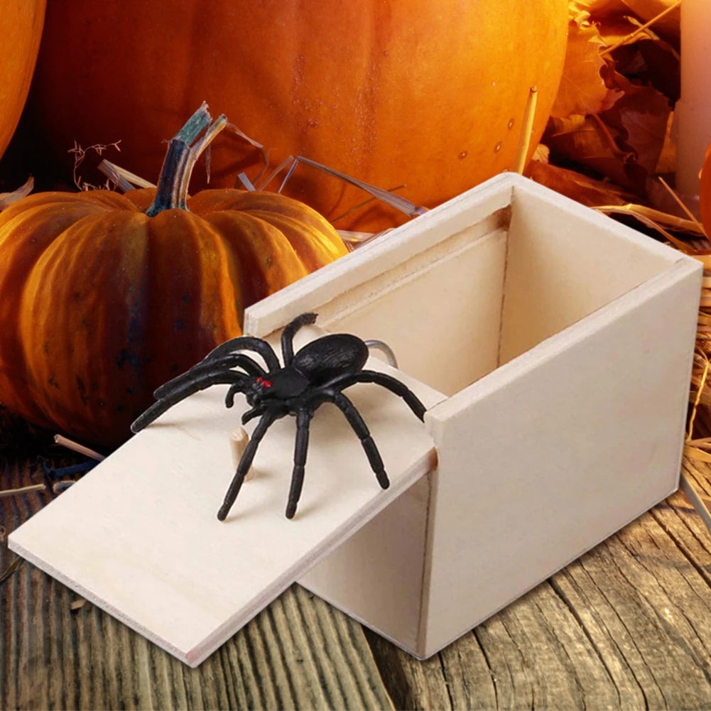 Trick Spider Wooden Scare Box – 1-10 PCS | Funny Hidden Prank Toy 🕷️🎁
