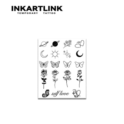Simple Line Pattern Temporary Tattoo ✨🖤