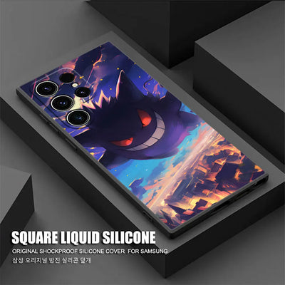 Gengar Pokemons Anime Soft S25 Case For Samsung Galaxy S24 S23 S20 S21 FE S22 S25 Ultra 5G S10 Plus Note 10 20 Black Phone Cover