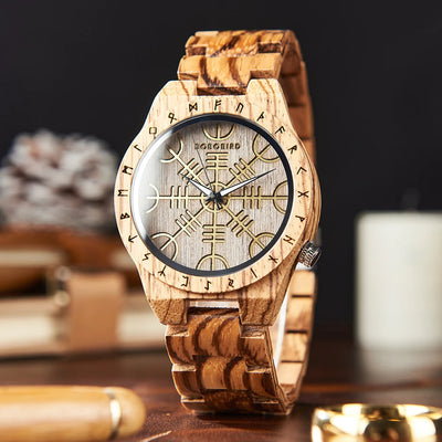 VIKING Men's Casual Wooden Watch