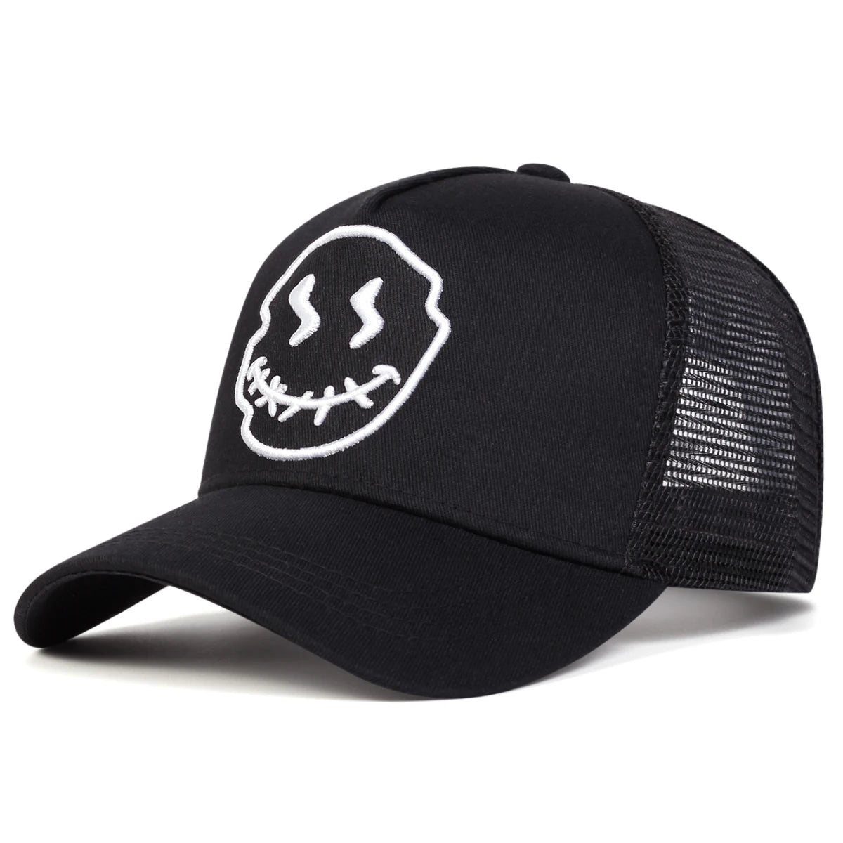 Unisex Smiling Face Embroidery Baseball Net Caps 🌞