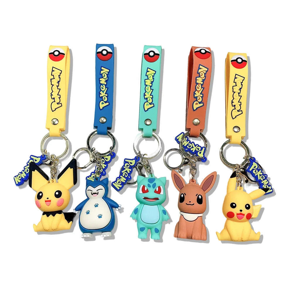 Pokémon Keychain 2025 – Pikachu, Psyduck, Gengar & More Cartoon Figures 🎒✨