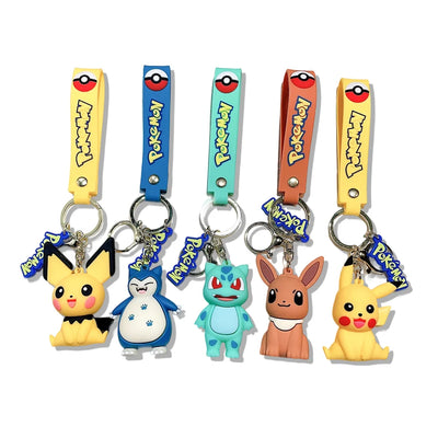 Pokémon Keychain 2025 – Pikachu, Psyduck, Gengar & More Cartoon Figures 🎒✨