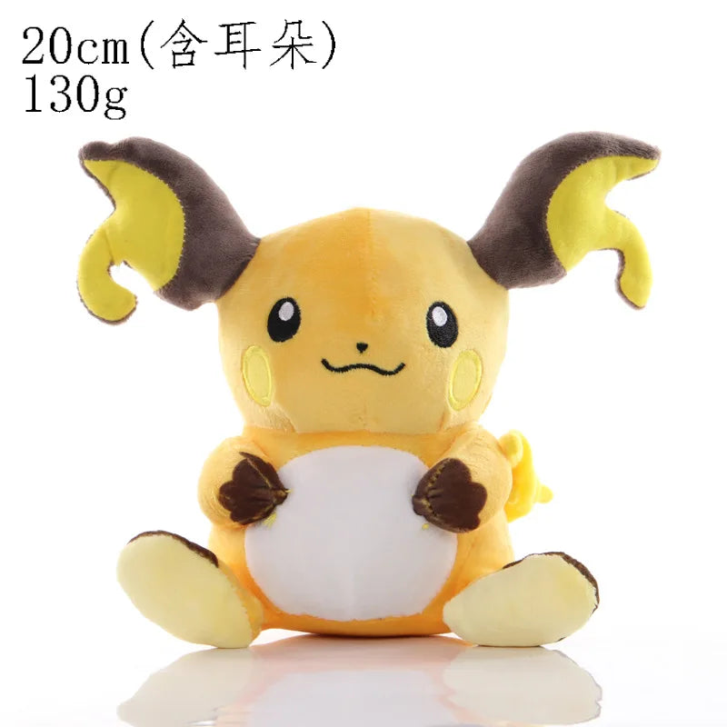 20cm Plush Toys - Kawaii Pikachu, Raichu & Squirtle Soft High-Quality Fabric Anime Gifts for Kids Collectors Fans