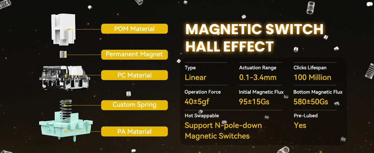 ATTACK SHARK X65 HE Wired 65% Mechanical Gaming Keyboard – Magnetic Hall Effect Switch, Hot-Swap, RGB Backlit