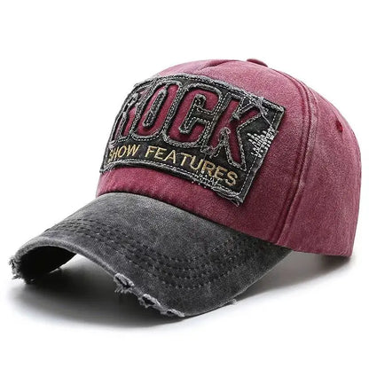 High-Quality "ROCK" Embroidery Cotton Baseball Cap | Unisex Snapback Sun Hat
