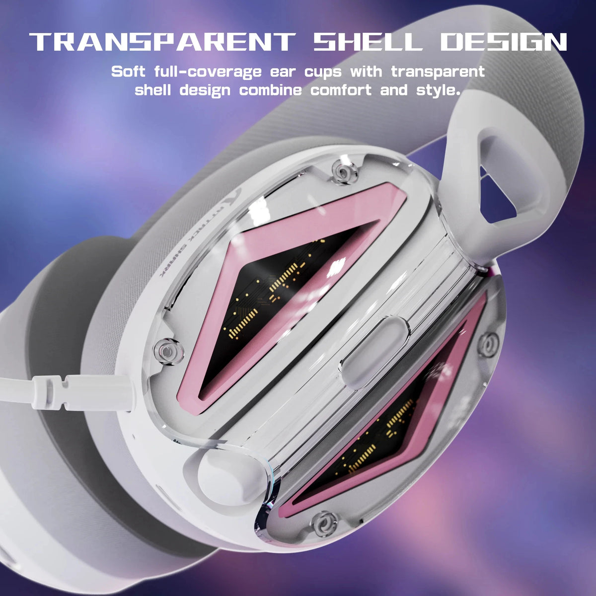 ATTACK SHARK L60 Ultra-Light Tri-Mode Gaming Headset Ultra-Light Tri-Mode Wireless Gaming Headset for PC/PS4/Xbox
