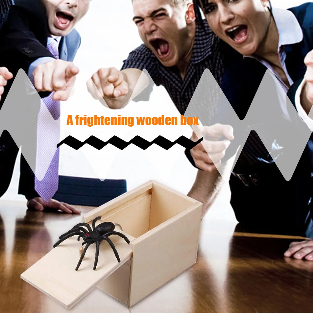 Trick Spider Wooden Scare Box – 1-10 PCS | Funny Hidden Prank Toy 🕷️🎁