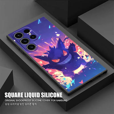 Gengar Pokemons Anime Soft S25 Case For Samsung Galaxy S24 S23 S20 S21 FE S22 S25 Ultra 5G S10 Plus Note 10 20 Black Phone Cover