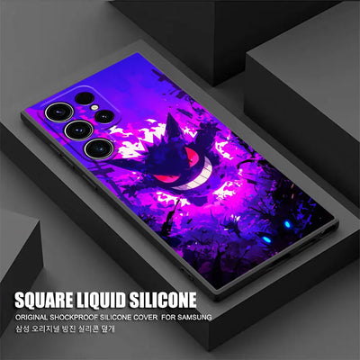Gengar Pokemons Anime Soft S25 Case For Samsung Galaxy S24 S23 S20 S21 FE S22 S25 Ultra 5G S10 Plus Note 10 20 Black Phone Cover