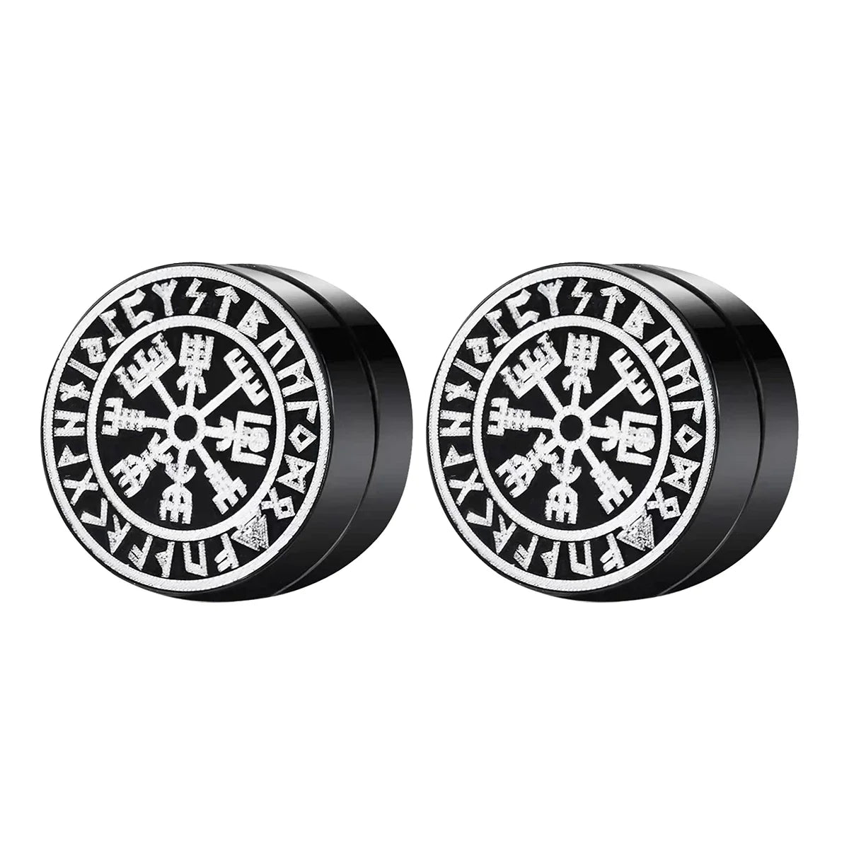 VIKING MAGNETIC EARRINGS ⚔️ No-Pierce Stainless Steel - Gothic Punk Jewelry for Men
