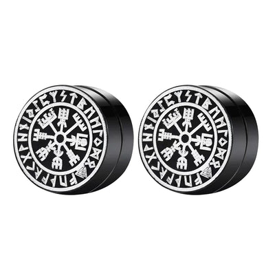 VIKING MAGNETIC EARRINGS ⚔️ No-Pierce Stainless Steel - Gothic Punk Jewelry for Men