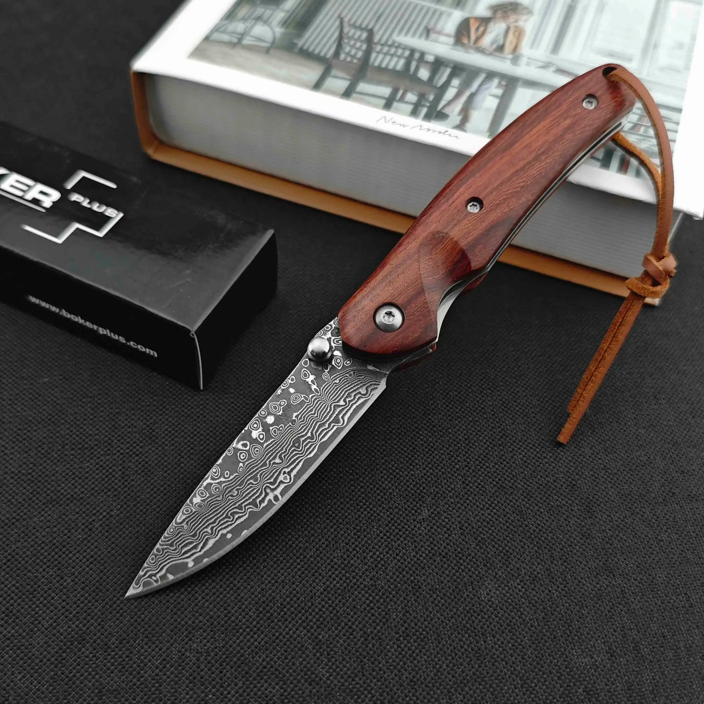 Firewing Damascus Steel Folding Knife