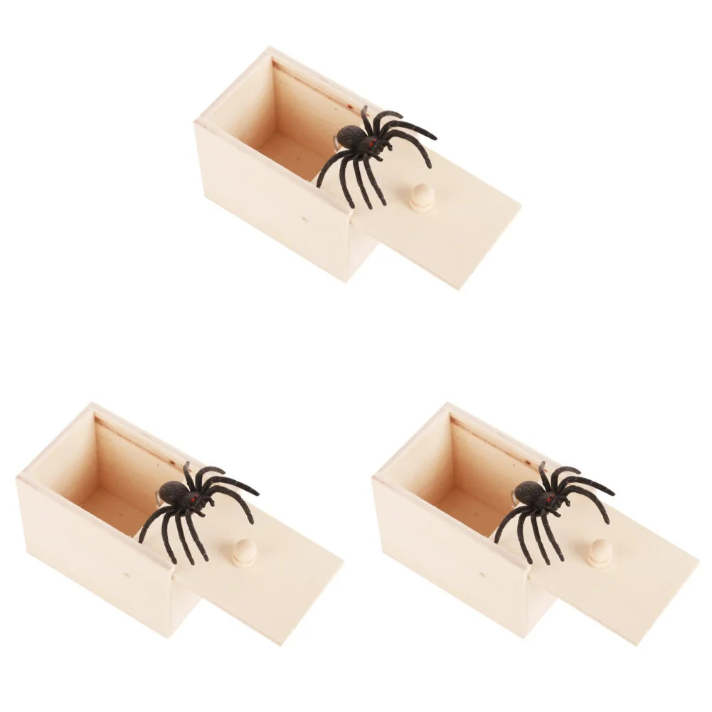 Trick Spider Wooden Scare Box – 1-10 PCS | Funny Hidden Prank Toy 🕷️🎁