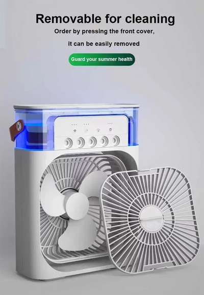 3-in-1 Portable Air Cooler ❄️ USB Fan + Humidifier + LED Light – For Home/Office/Camping