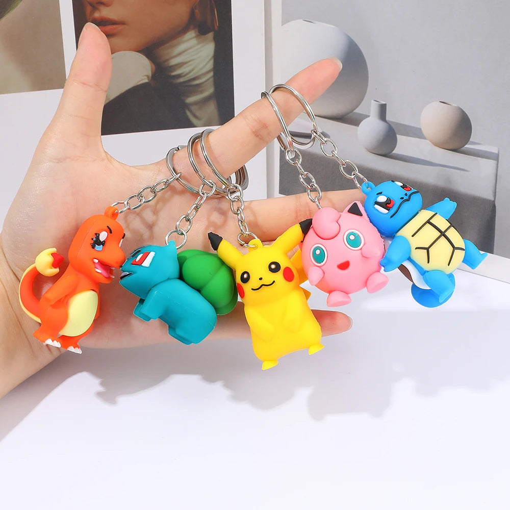 Pokémon Keychain 2025 – Pikachu, Psyduck, Gengar & More Cartoon Figures 🎒✨