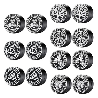 VIKING MAGNETIC EARRINGS ⚔️ No-Pierce Stainless Steel - Gothic Punk Jewelry for Men