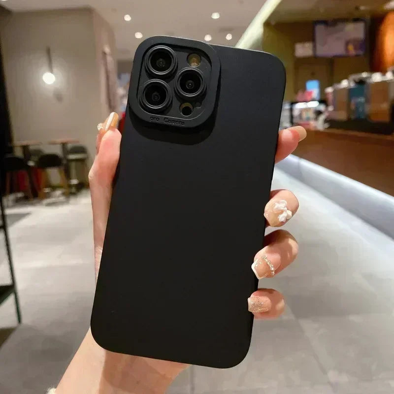 Black Armor – Premium Shockproof Silicone Case (LensGuard Edition)