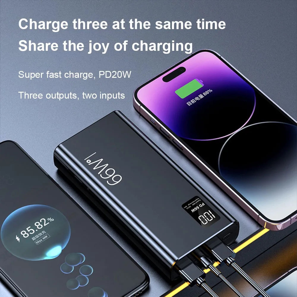 20000mAh Fast Charge Power Bank – 2 USB External Battery for Phones & Tablets 🔋📱