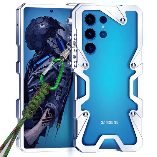 ArmorShield™ Heavy Duty Aluminium Bumper Case with Metal Frame and Shockproof Protection for Samsung Galaxy S25 Ultra – Stylus Support
