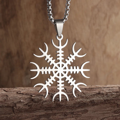 Norse Mythology Viking Rune Snowflake Pendant Necklace