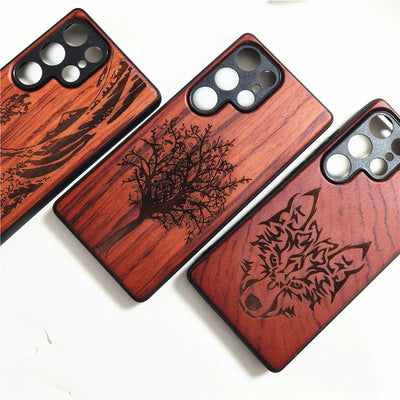 Real Wood Shockproof Phone Case for Samsung S25 Ultra/Plus