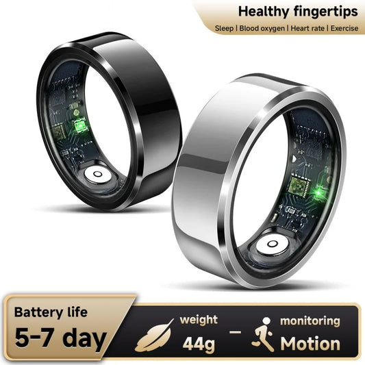 Smart Health Monitoring Ring – Heart Rate, Blood Oxygen, Sleep, Step Tracker, IP68 Waterproof, Photography Feature