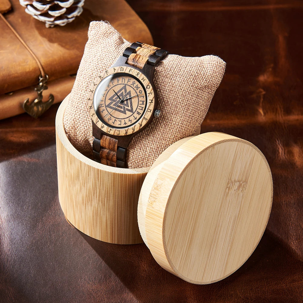 VIKING Men's Casual Wooden Watch