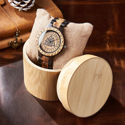 VIKING Men's Casual Wooden Watch