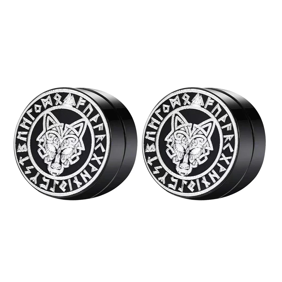 VIKING MAGNETIC EARRINGS ⚔️ No-Pierce Stainless Steel - Gothic Punk Jewelry for Men