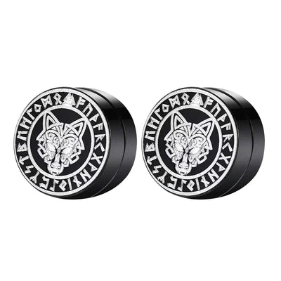 VIKING MAGNETIC EARRINGS ⚔️ No-Pierce Stainless Steel - Gothic Punk Jewelry for Men