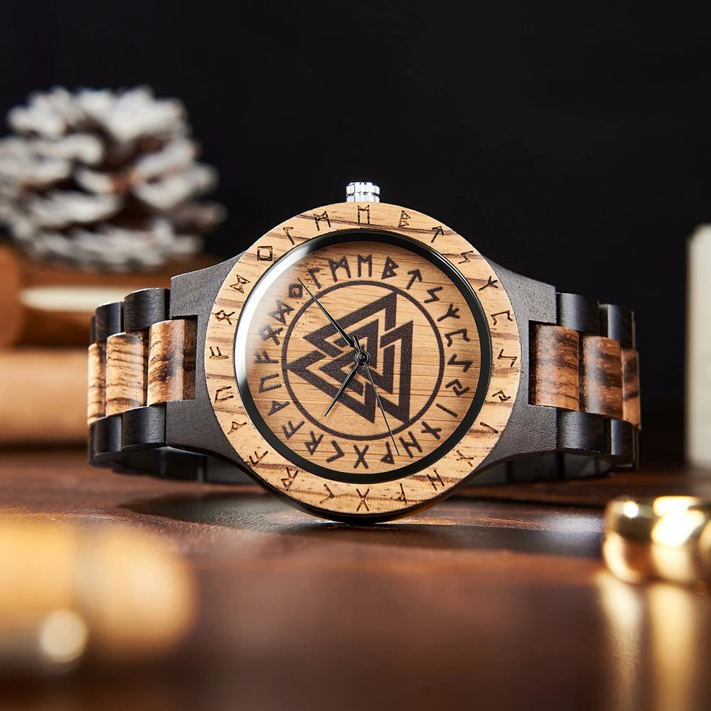 VIKING Men's Casual Wooden Watch