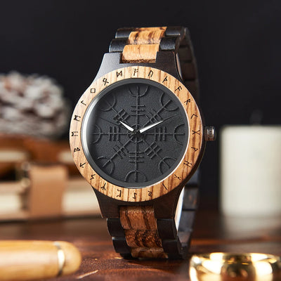 VIKING Men's Casual Wooden Watch