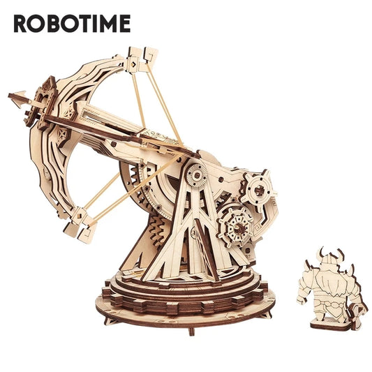 Robotime 3D Wooden Puzzle Medieval Siege Weapons Game Assembly Set Gift for Children Teens Adult War Strategy Toy KW401 KW801